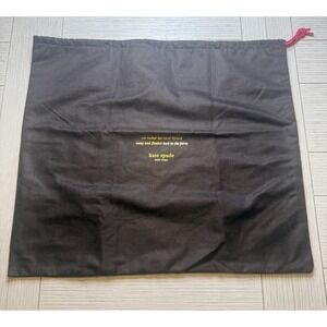 Kate Spade Brown Dust Bag w Pink Drawstring Gold Foil Text Purse Handbag Storage